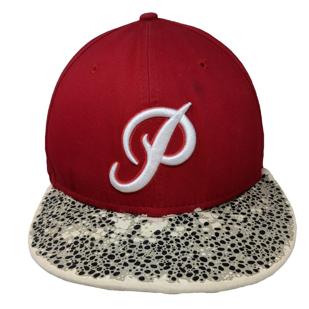 New Era Snapback Hat Red One Size Primitive P Logo Pebble Print Visor 9FIFTY